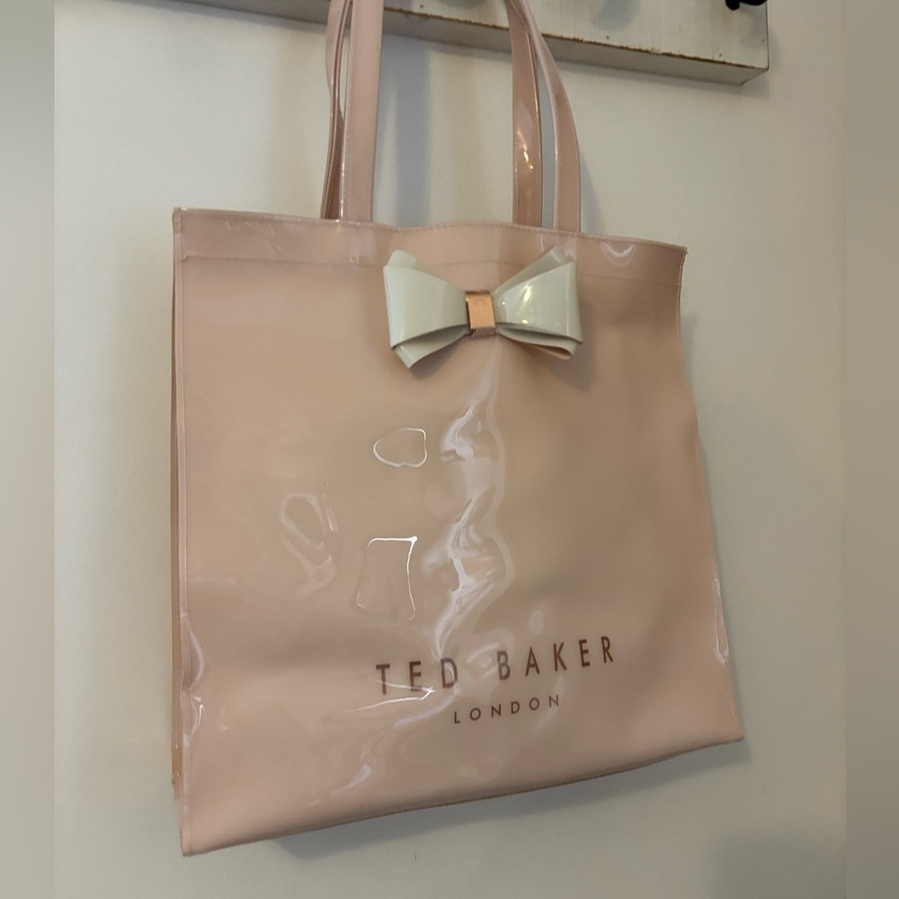 Ted Baker London Pink Patent Vinyl Shopping Tote With Bow